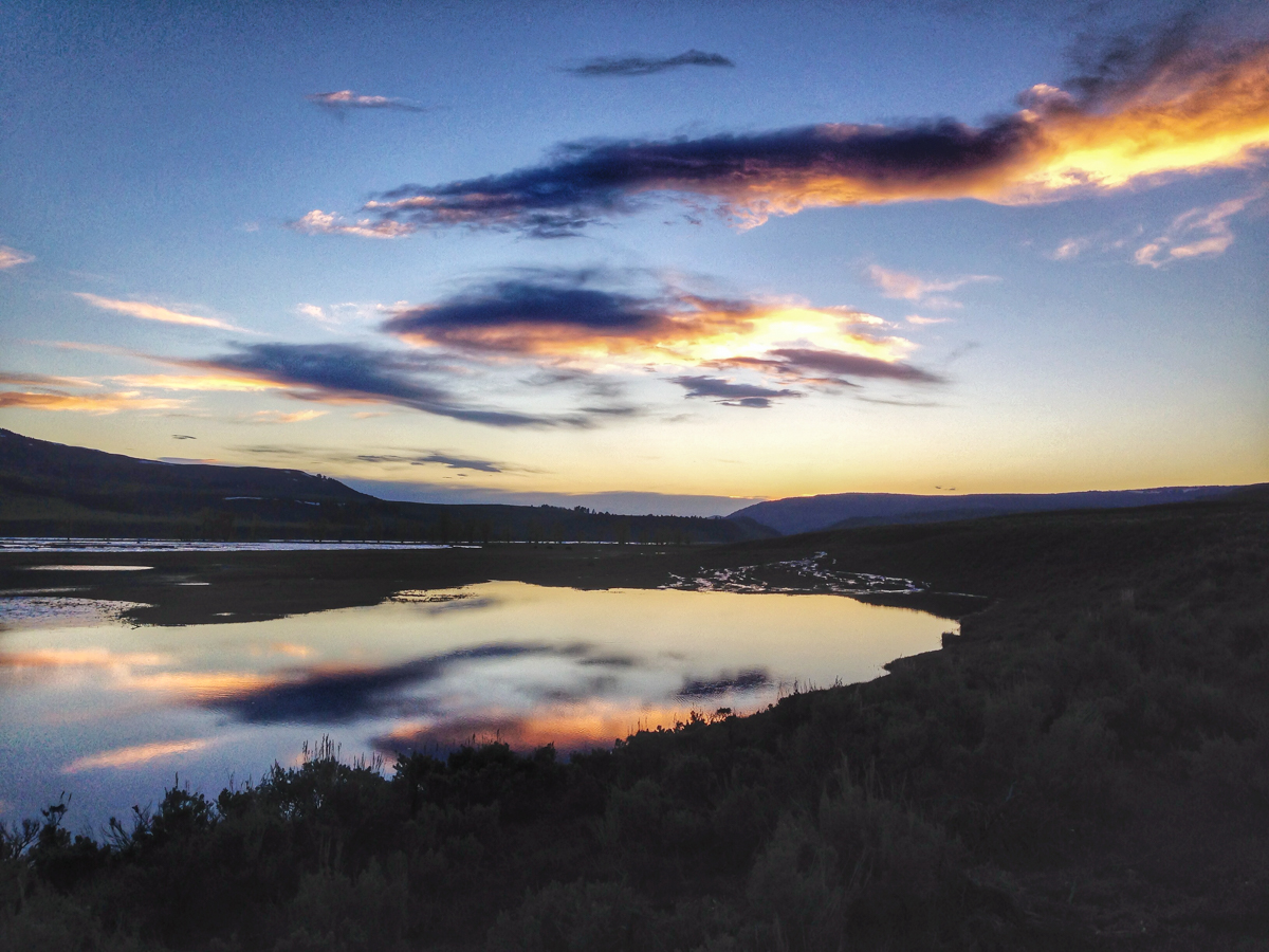 reflections in Lamar in evening