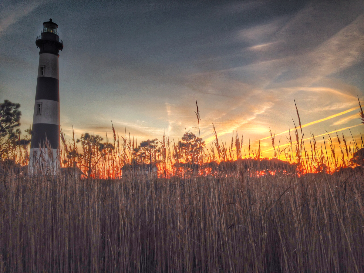 Bodie Island Lighthouse at sunset
