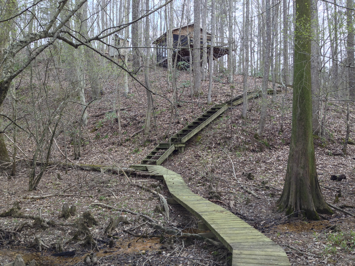 Camping platform along the Roanoke River