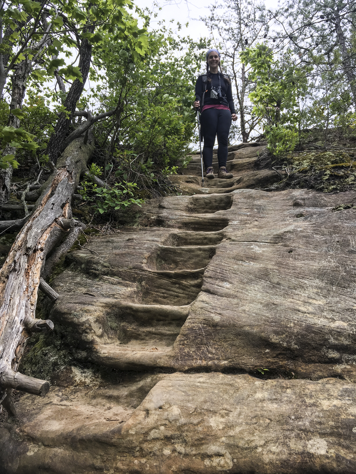 Steps carved into sandstone