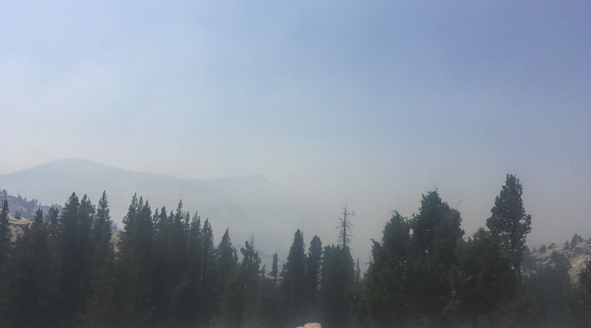 smoke toward half-dome