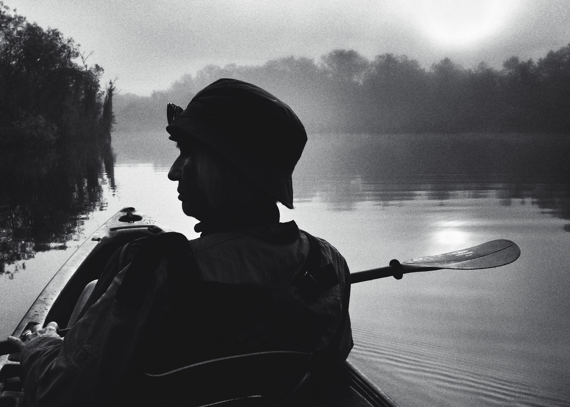 Mary Ann on sunrise canoe trip on Turner River, FL