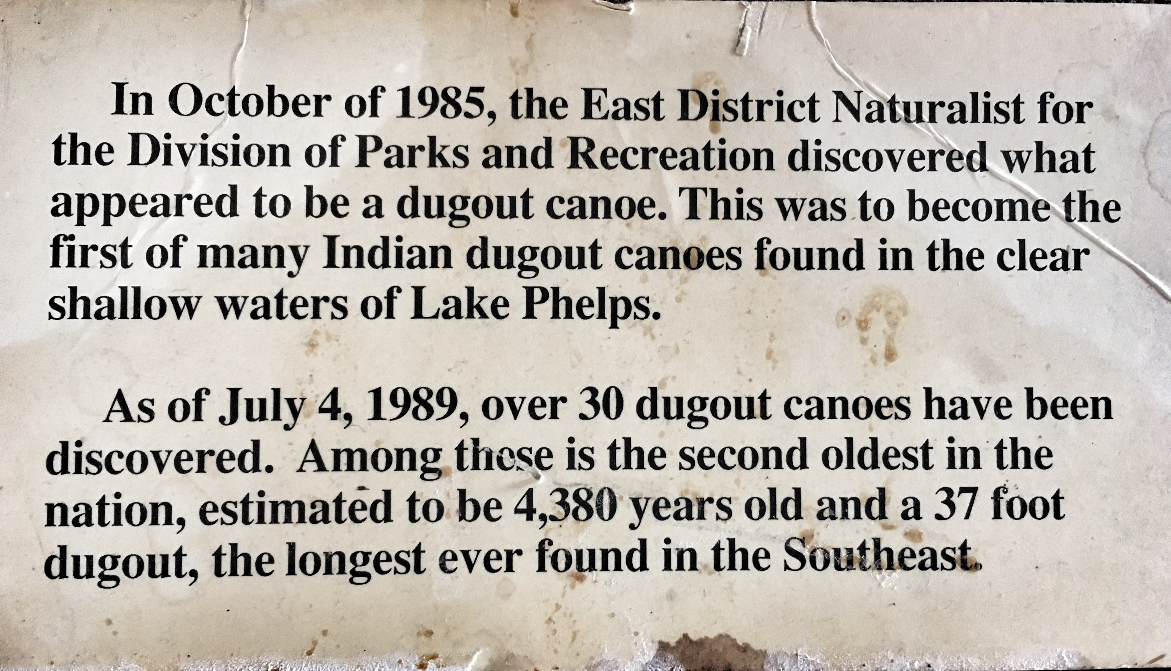 Exhibit sign about dugout canoes